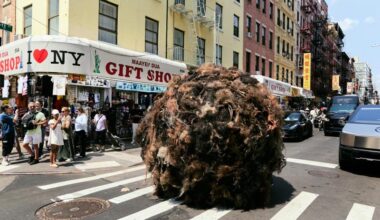 A 10ft ball of real human hair is rolling through New York, and it's all part of the plan