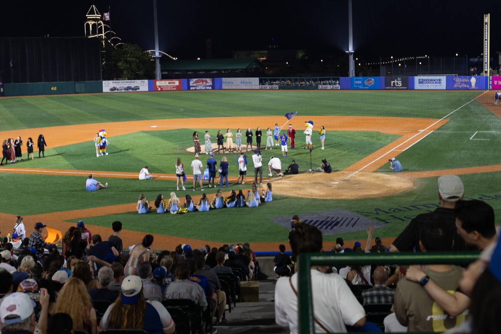People take part in the annual Elaine dance competition at the Brooklyn Cyclones “Seinfeld Night,”