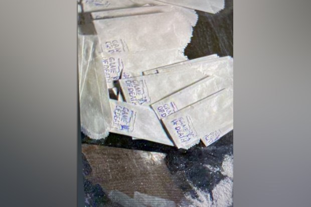 Glassine envelopes stamped "Game of Death" are seen after a fentanyl bust in the Bronx on Tuesday.
