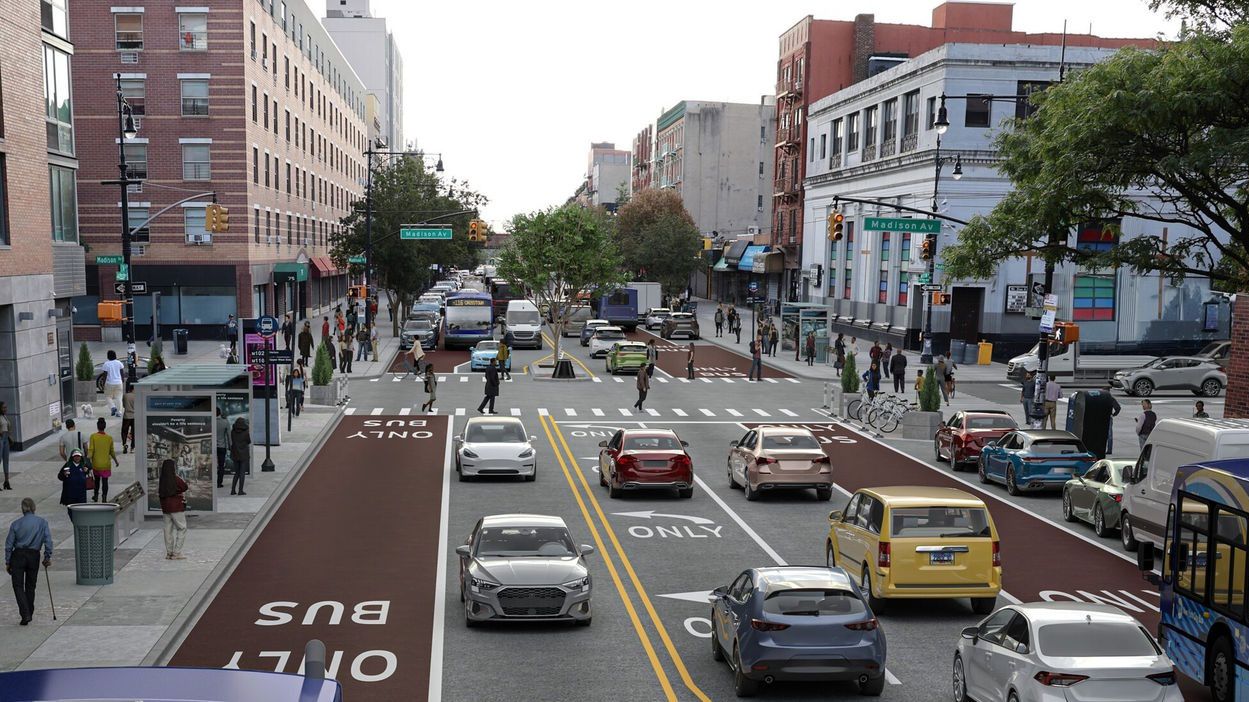 Rendering of the future design of East 116th Street and Madison Avenue