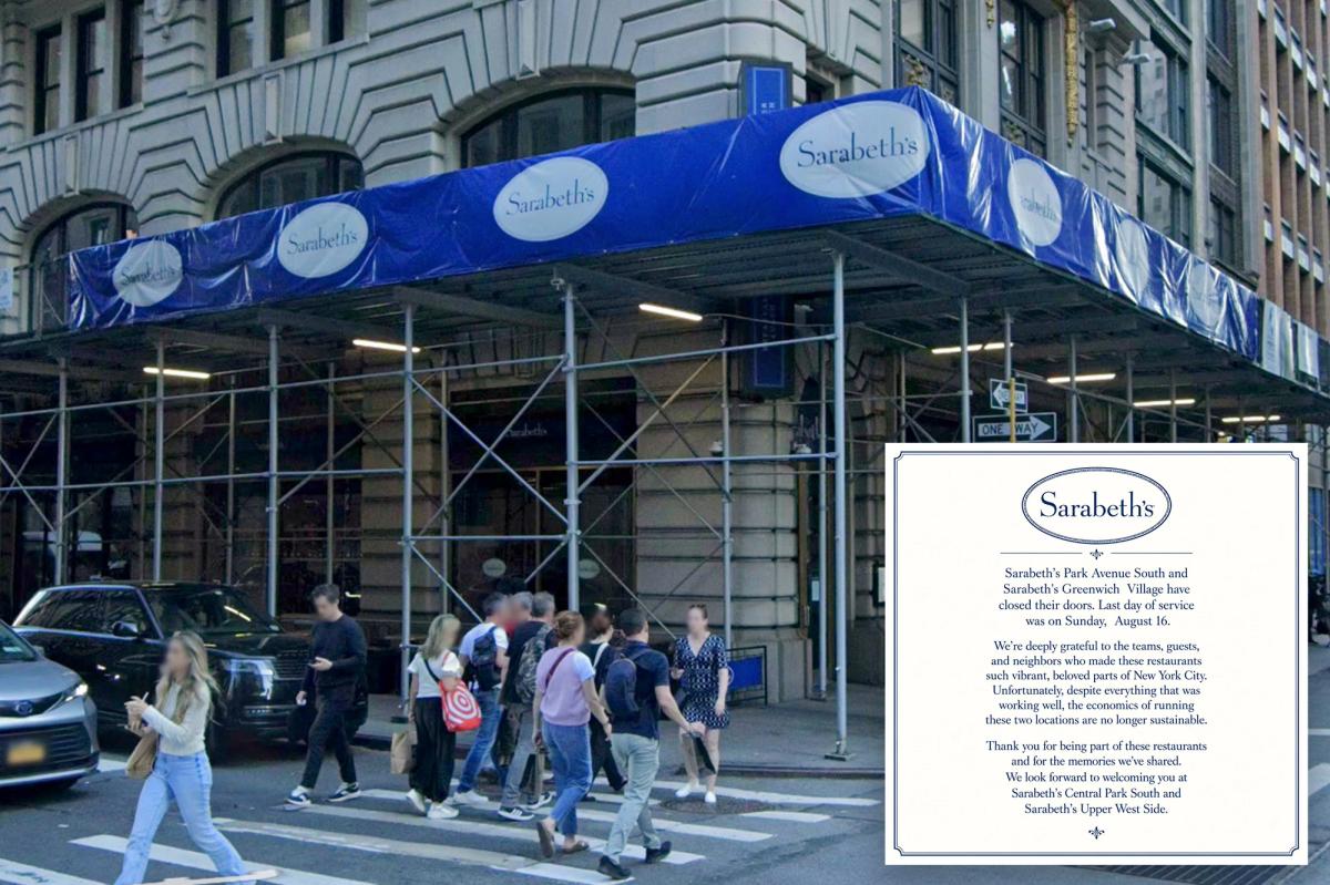 Popular NYC brunch restaurant Sarabeth's closes two stores
