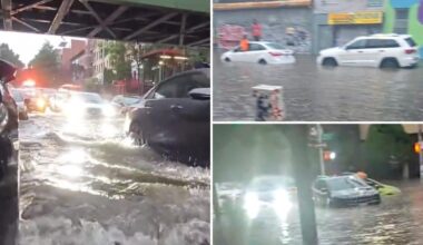 NYC streets almost turned to rivers after being hit by heavy storms
