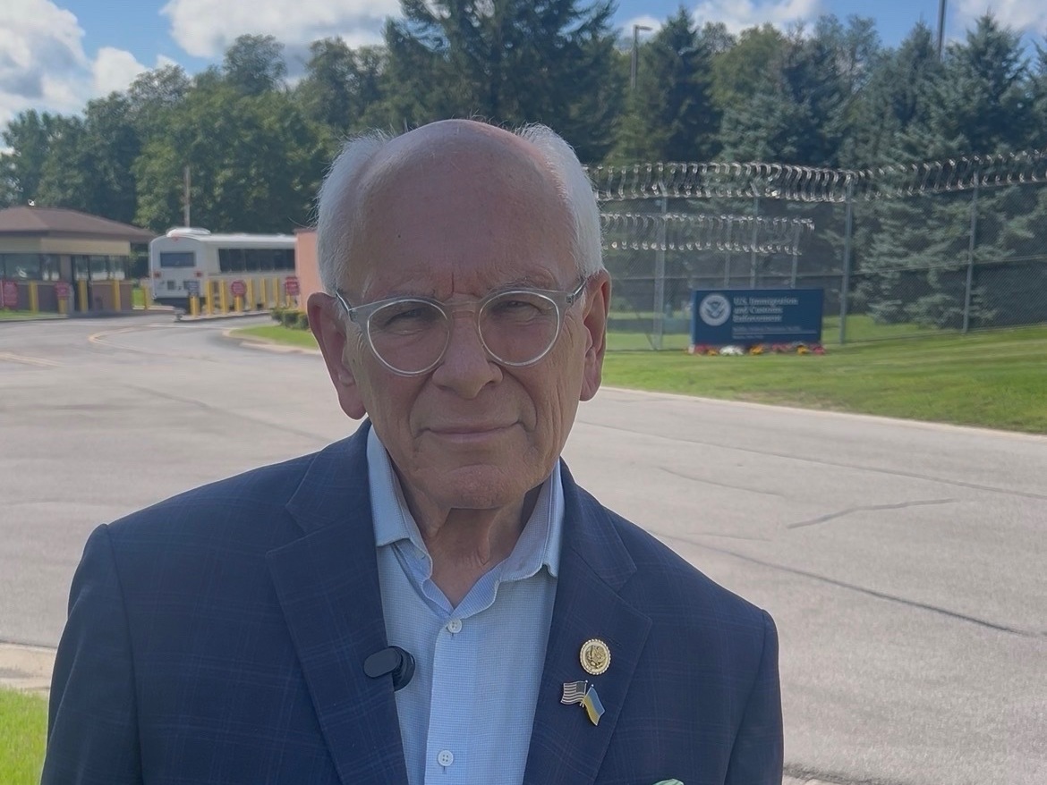U.S. Rep Paul Tonko outside the ICE detention center in Batavia, Genesee County, on Monday, Aug. 3, 2026.