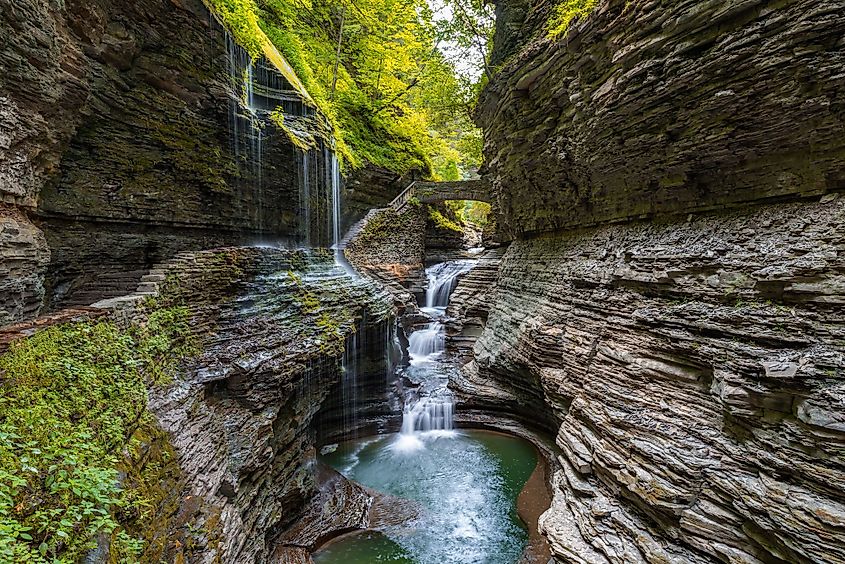 Rainbow Falls at Watkins Glen State Park.