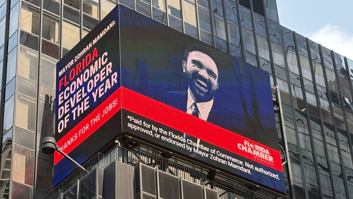 Mamdani Times Square billboard trolls mayor as Florida business champ – NBC New York