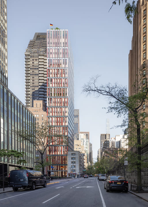 View from 49th Street © ArtefactoryLab, courtesy Studio Gang/sauerbruch hutton