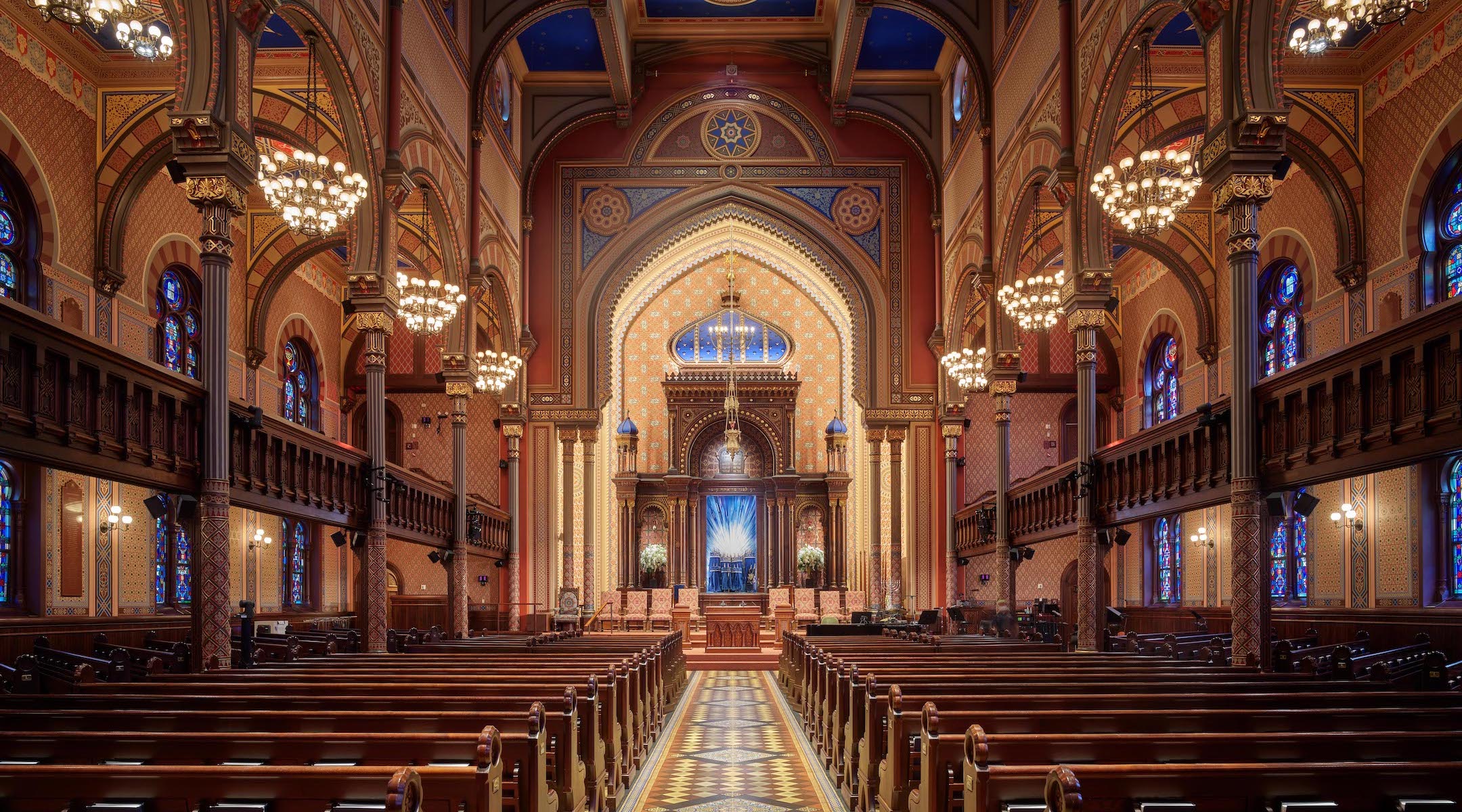 Michael Horowitz spent nearly a decade photographing architecturally and historically significant churches and synagogues in Manhattan. Pictured is Central Synagogue.