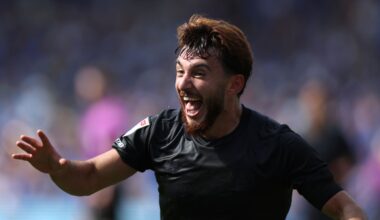 Ilias Chair of Queens Park Rangers celebrates his second goal