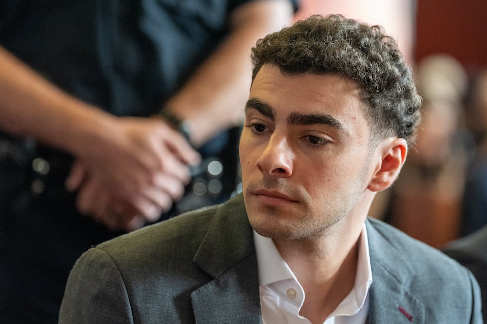 Luigi Mangione attends a pre-trial hearing at Manhattan Criminal Court in New York, Tuesday,...