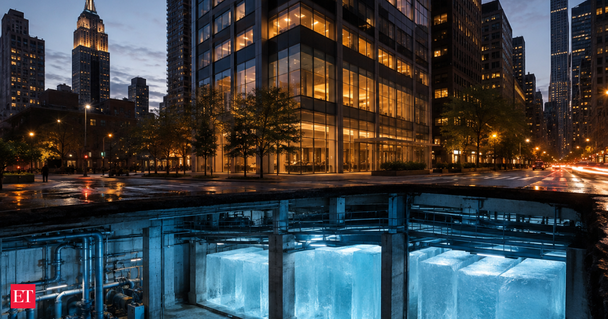 A Manhattan office building began freezing water at night; the stored ice now helps cool it during peak summer demand﻿