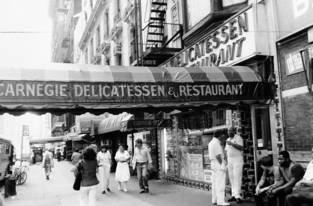 The Carnegie Deli is pictured in its original location in 1984.