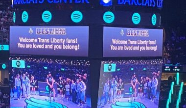 NY Liberty run pro-trans messages on scoreboard vs Fever as protesters erupt outside arena, refuse interview