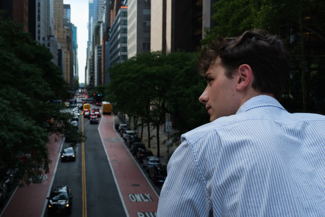 William Swanson in Midtown East, in Manhattan, New York on August 19, 2026. Swanson moved to New York City this spring and lived with an elderly roommate.