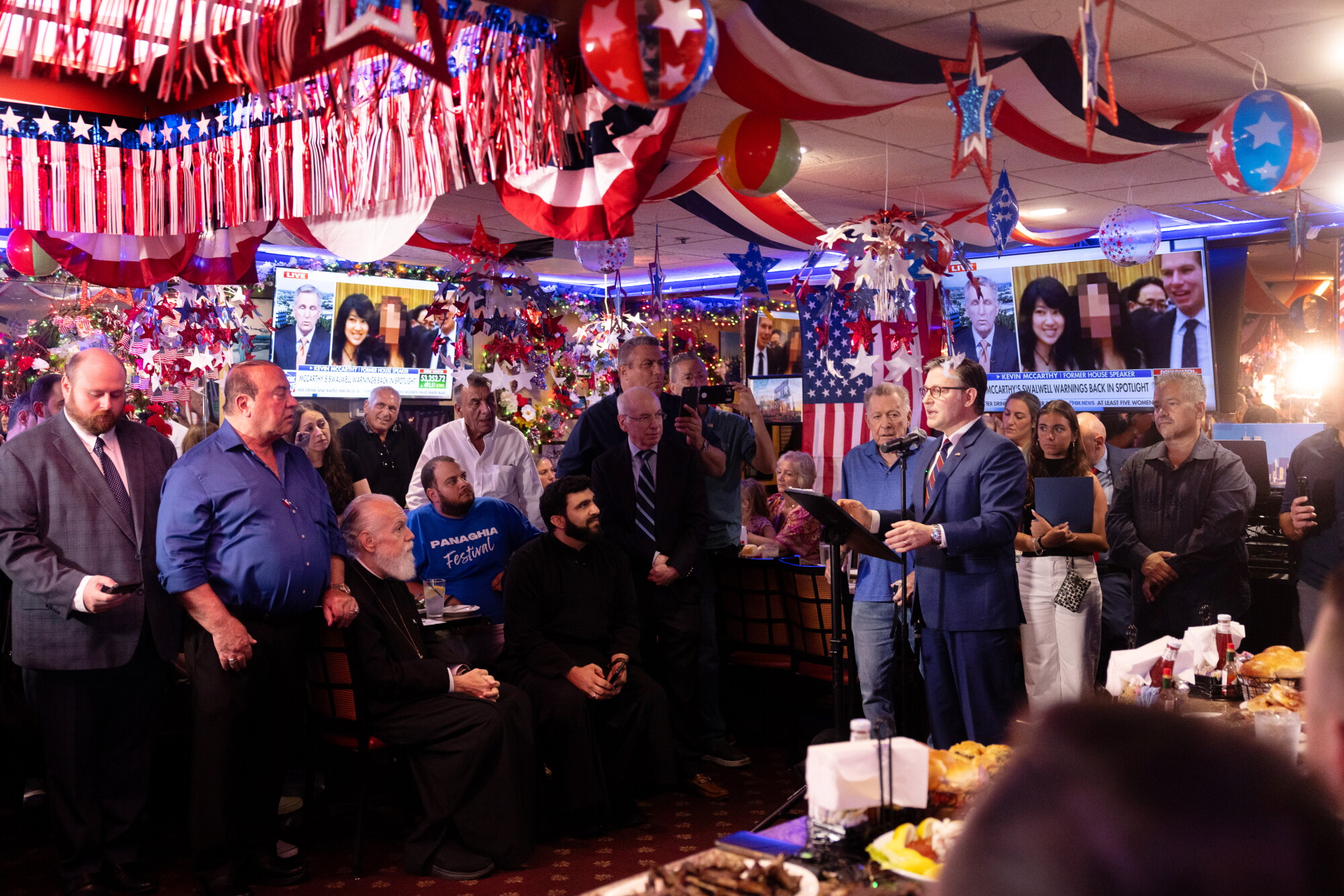 Speaker Mike Johnson campaigns for Mike LiPetri.