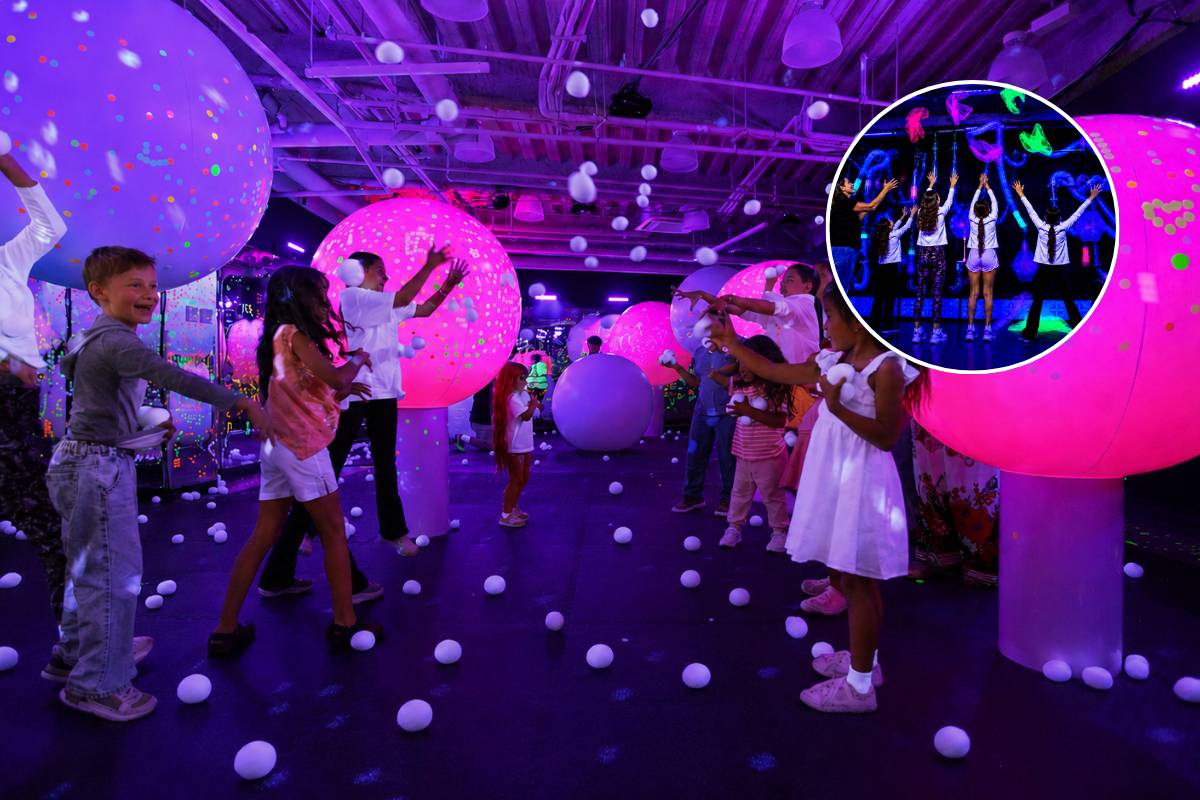 NYC’s first indoor blacklight, snowball fight just opened, and it’s only a free 20-minute ferry ride from Manhattan