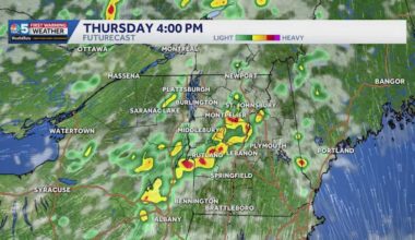 See when downpours, storms arrive Thursday in Vermont, New York