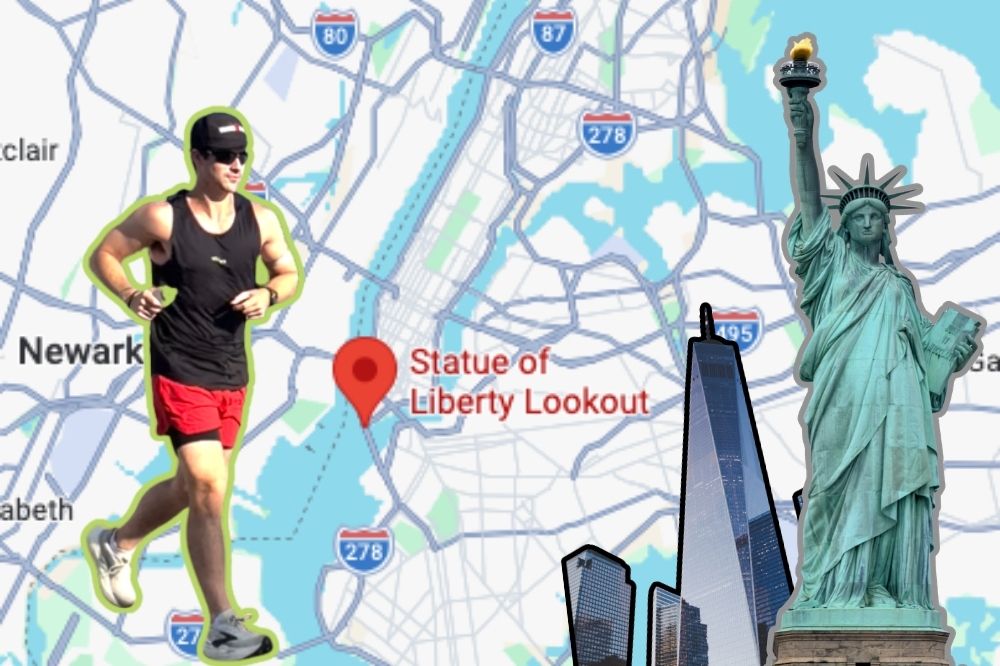 man runs from hoboken to manhattan