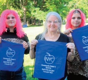 Representing Community Board #1: Gio William, Jean Marie Dalleva, and Emy Kandinova.