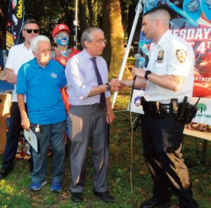 Rabbi Jonathan Pearl who gave the Invocation received a certificate of community appreciation from Inspector Seth Lynch.