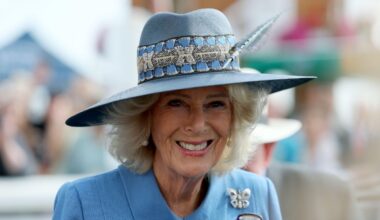 Queen Camilla attends day one of the Sky Bet Ebor Festival at York Racecourse on August 19, 2026 (Richard Sellers/PA Images/Alamy)