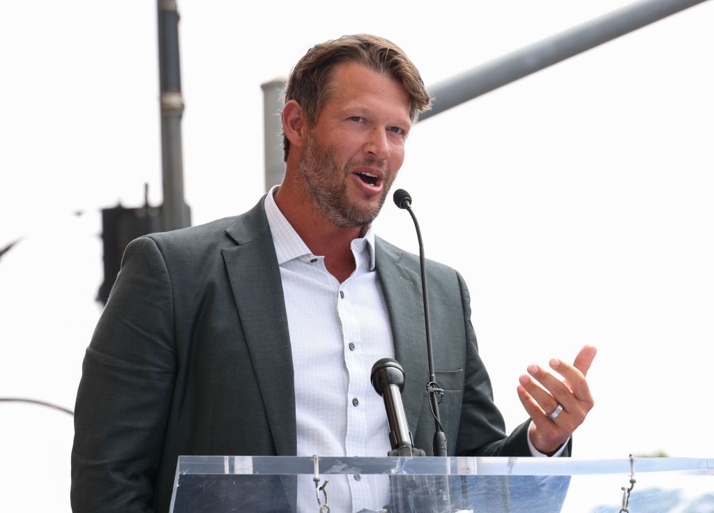Clayton Kershaw attends a ceremony honoring Orel Hershiser with a star on the Hollywood Walk of Fame on Aug. 13, 2026, in Los Angeles, California. (Matt Baron/BEI/Shutterstock)