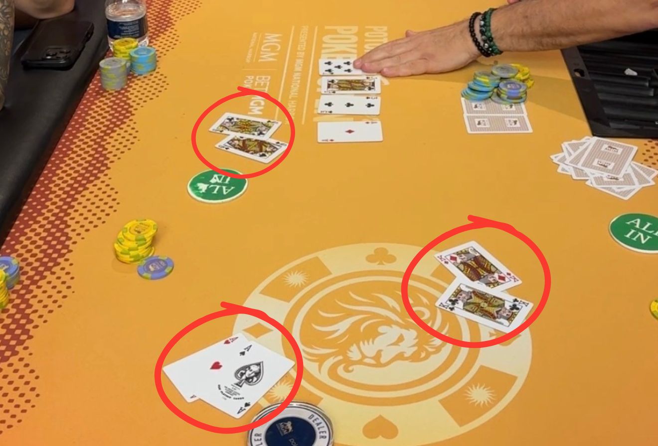 Aces vs Kings vs Queens Cooler in Poker Tournament, But Can Aces Hold?