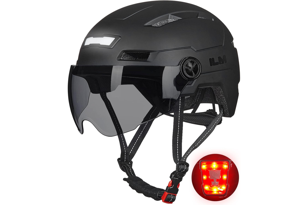 ILM Adult Bike Helmet with LED Front Back Light