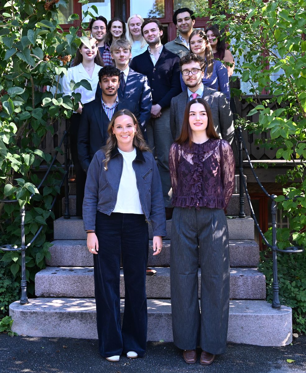 Princess Ingrid Alexandra poses with fellow students during her first days at the University of Oslo.