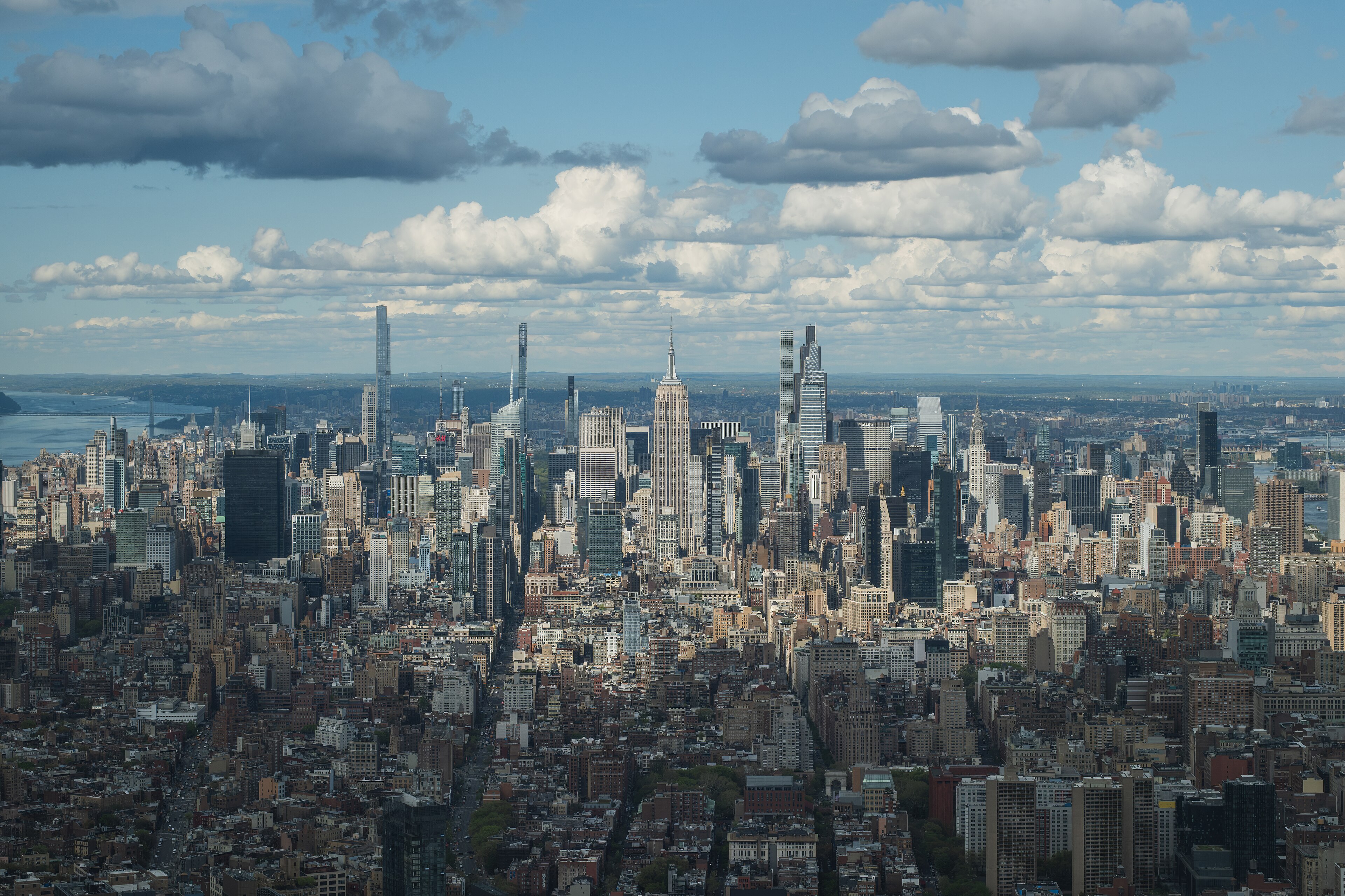 The Midtown Manhattan skyline from the One World Observatory of the Empire State Building, in New York City, April 17, 2026. Credit: Christian David via Wikimedia Commons.