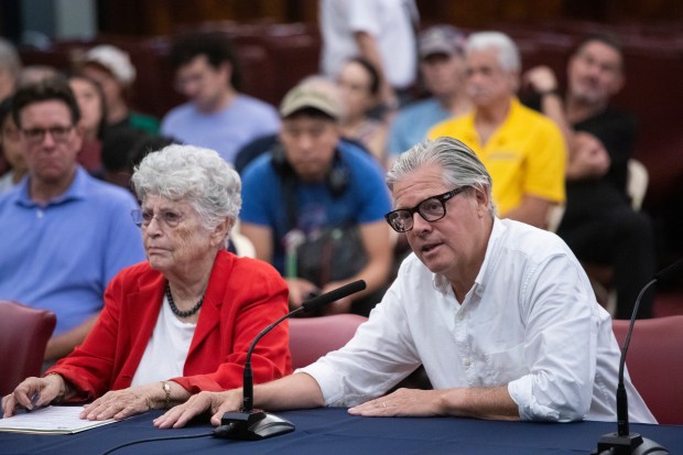 People testify Tuesday during the New York City Council Committees on Governmental Operations, State and Federal Legislation and Finance hearing regarding pied-à-terre at City Hall. (John McCarten / NYC Council Media Unit)