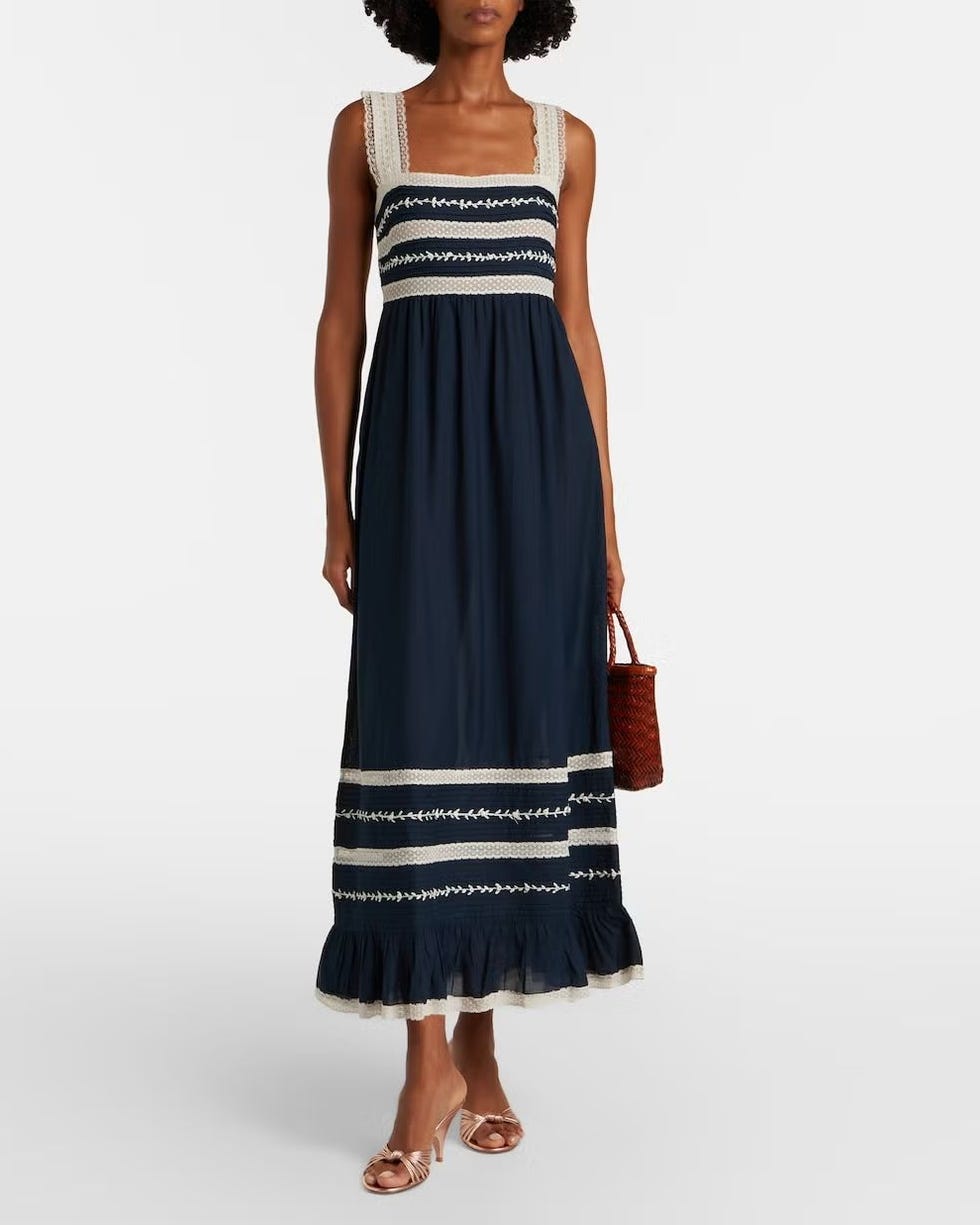 Malie embroidered midi dress