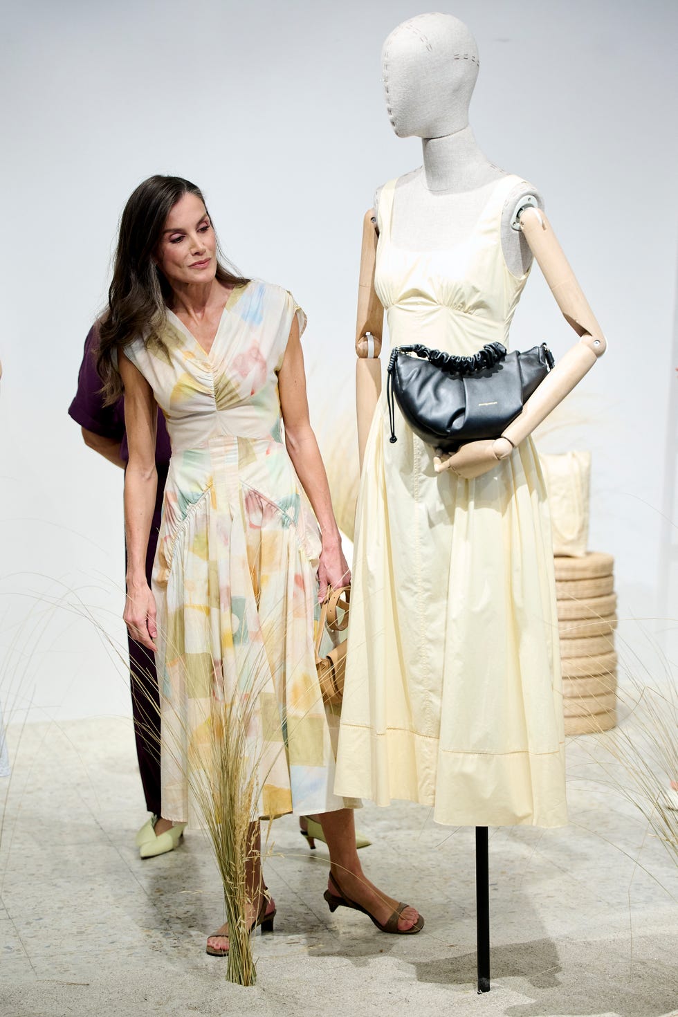 Queen Letizia Of Spain Visits The Adolfo Domínguez Fashion House On The Occasion Of His 50Th Anniversary