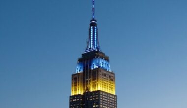 Empire State Building in New York illuminated in blue and yellow – Svitolina flips the switch