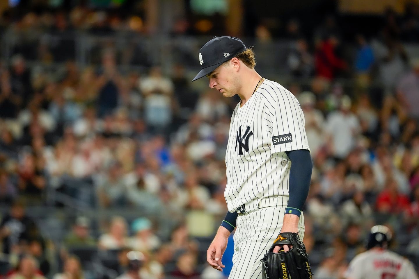 Yankees ace Cam Schlittler was unusually wild, walking a career-high five in 5⅔ innings Friday night, but the former Walpole/Northeastern star struck out eight and gave up only two hits to hold Boston scoreless.