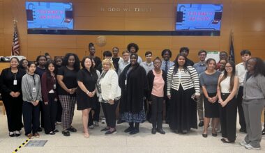 Izetta Johnson Internship Empowerment Program participants alongside Tiffany Kim, Katherine Zhang and Hon. Deborah Dowling. Photo: Wayne Daren Schneiderman/Brooklyn Eagle
