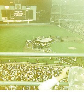 Dennis Livesey’s snap­shot of The Beatles’ sec­ond concert at Shea. Photo: Dennis Livesey