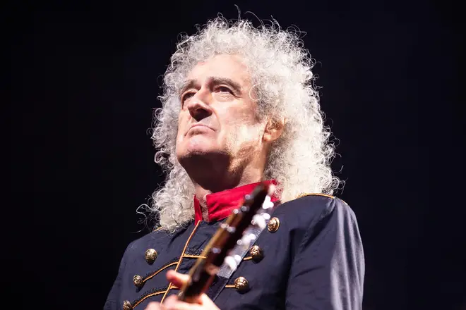 Brian May of Queen performing live in Oslo in July 2022