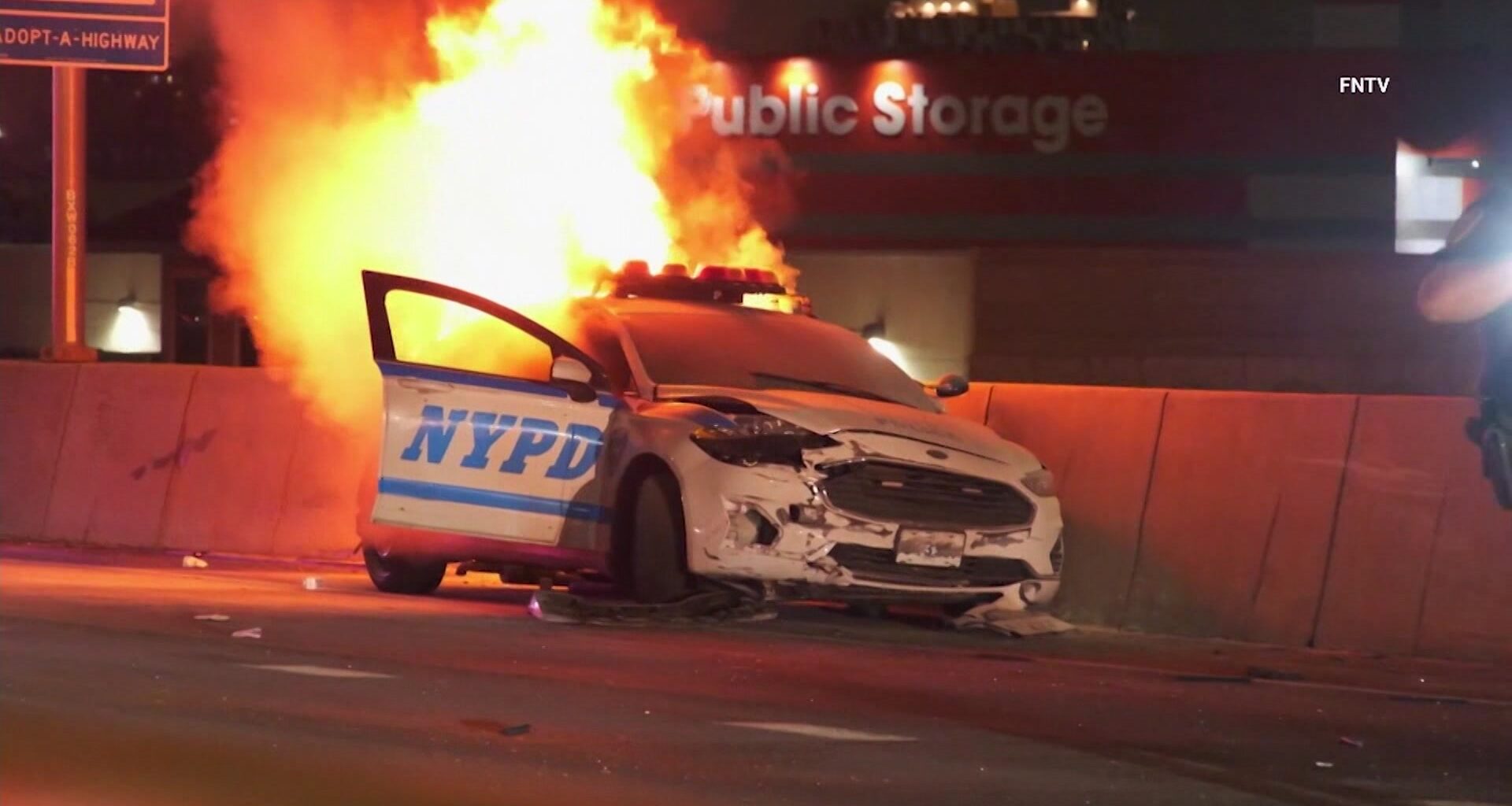 News 12 | Bronx | Teen Charged In Fiery Rollover Nypd Car Crash That Wounded 2 Officers