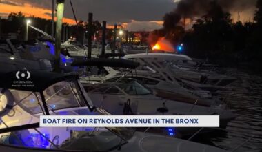 News 12 | Brooklyn | Docked Boat Erupts In Flames At Bronx Marina In Throggs Neck