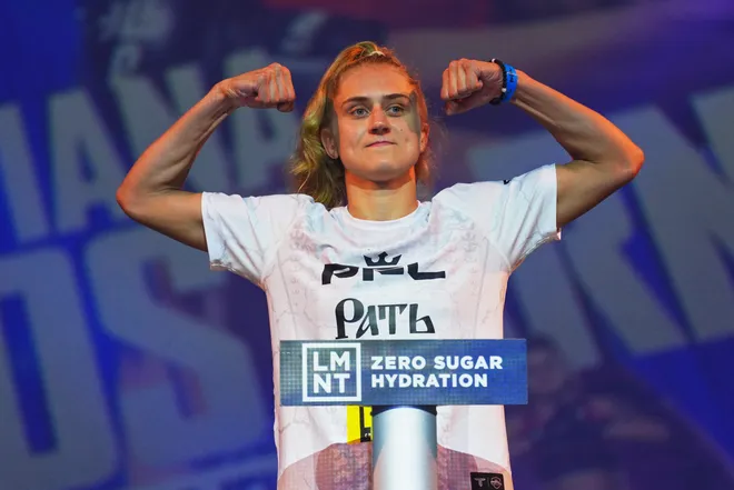 2026 PFL New York Ceremonial Weigh-Ins in Uniondale, New York, Thursday, July 30, 2026. (Cooper Neill / PFL)