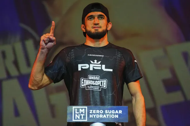 2026 PFL New York Ceremonial Weigh-Ins in Uniondale, New York, Thursday, July 30, 2026. (Cooper Neill / PFL)