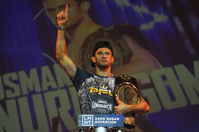 2026 PFL New York Ceremonial Weigh-Ins in Uniondale, New York, Thursday, July 30, 2026. (Cooper Neill / PFL)