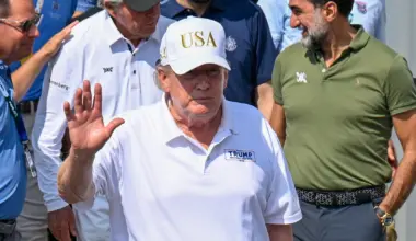 Donald Trump attends LIV New York with Yasir Al-Rumayyan, Gary Player