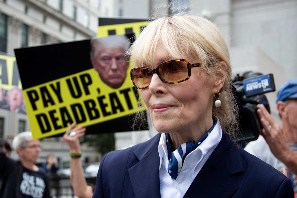 E. Jean Carroll departs Manhattan federal appeal court in New York City in 2024. Photo: AFP