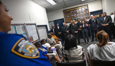 Hochul and Tisch visit housing cops and residents amid record-low crime in NYCHA, hear feedback from locals