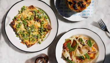 The lasagna, French onion soup, and tomato and honeydew salad at Side Eye on Thursday, July 23, 2026 in Philadelphia.