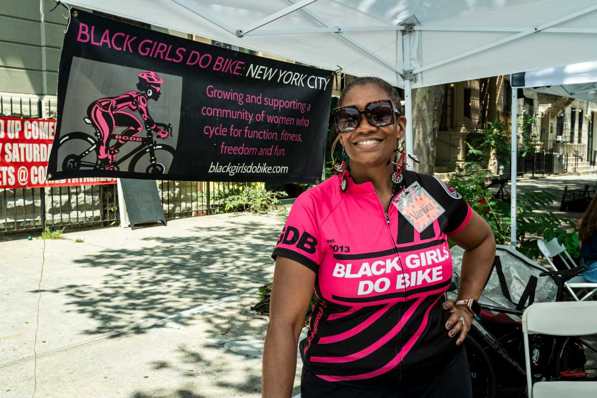 The NYC chapter of Black Girls Do Bike was represented at Summer Streets by "shero" Vanika Mok.
