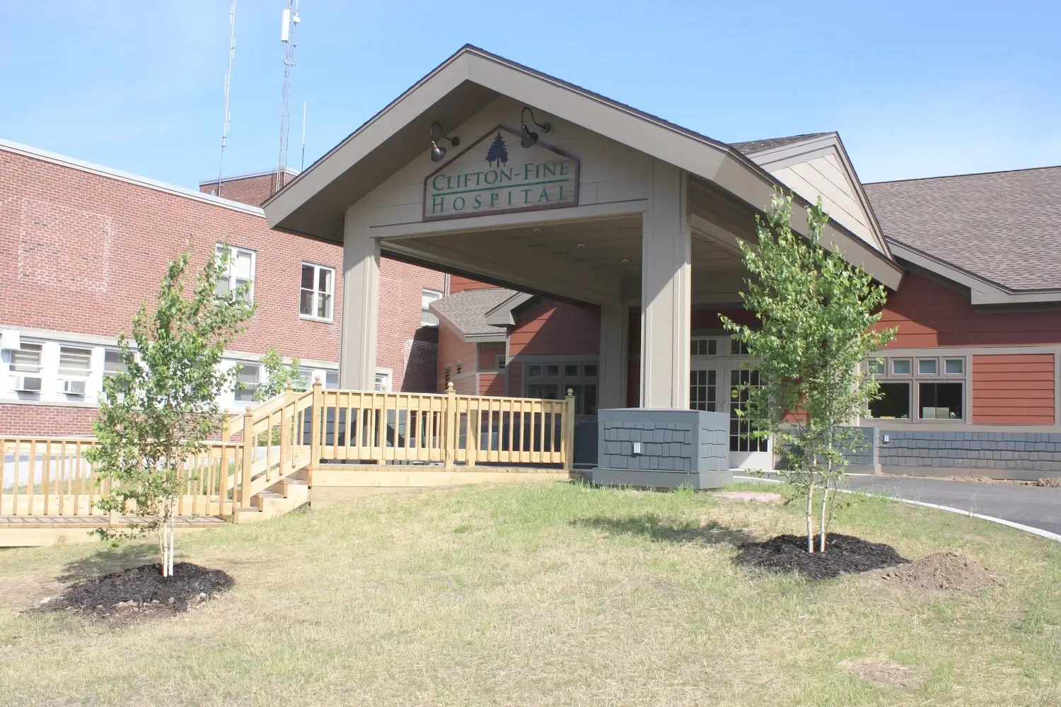 Exterior of the Clifton-Fine Hospital in Star Lake, NY. Photo: Courtesy of Clifton-Fine Hospital