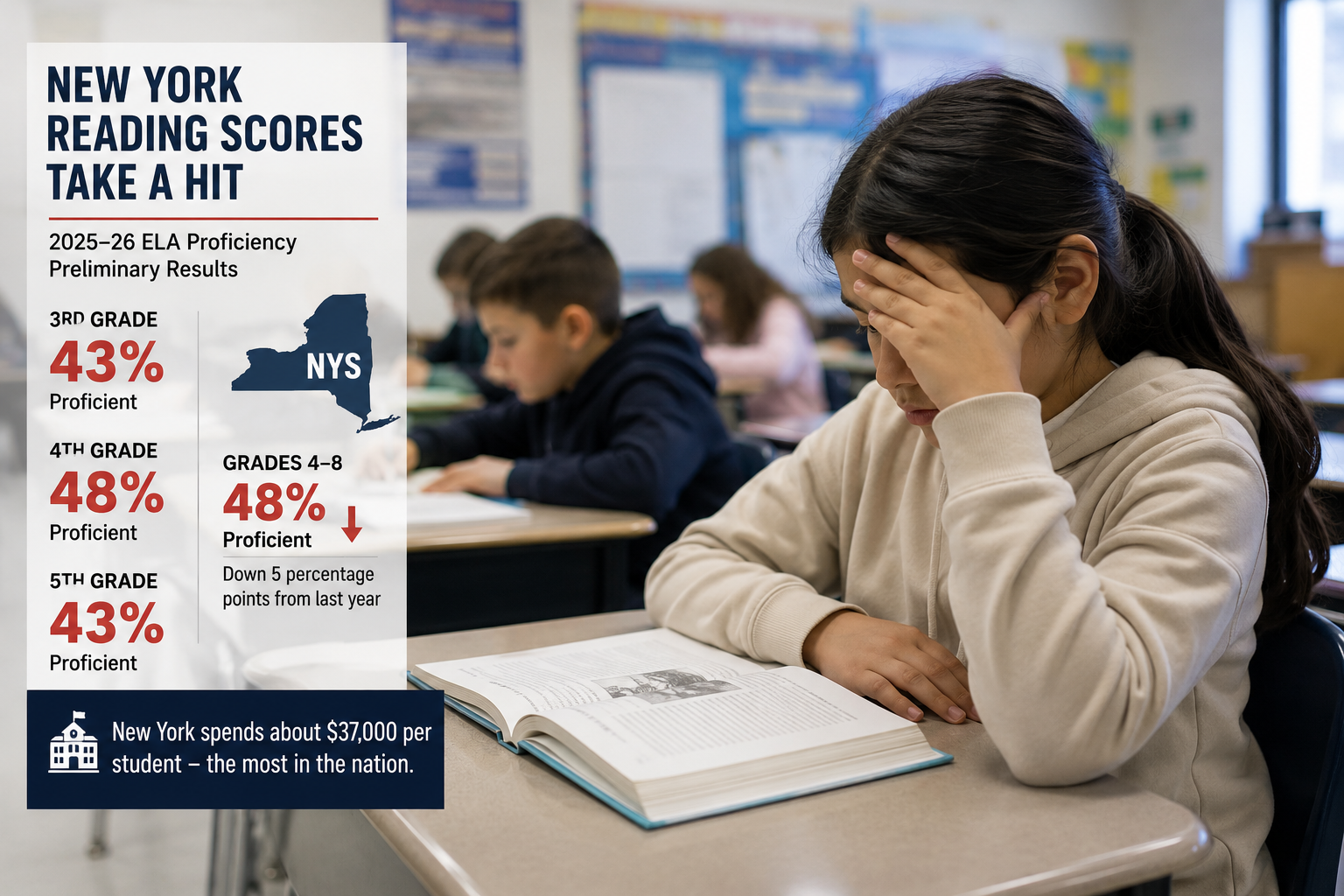 NY 3rd-5th graders fail basic reading tests