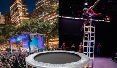 One of the most scenic summer destinations in Manhattan is unveiling a massive trampoline for one day only — transforming into a theatrical circus experience that’s totally free to attend